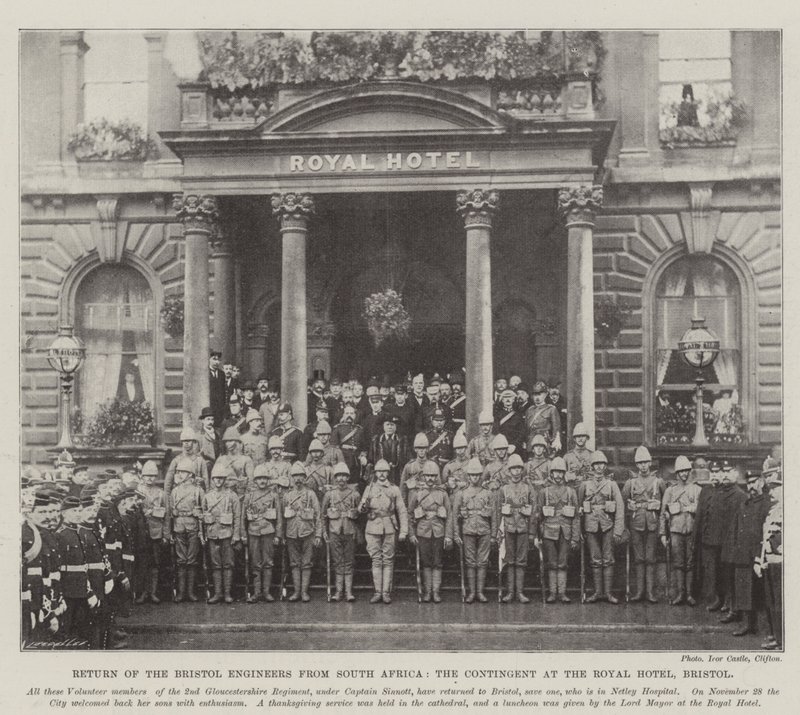 Return of the Bristol Engineers from South Africa, the Contingent at the Royal Hotel, Bristol by English Photographer