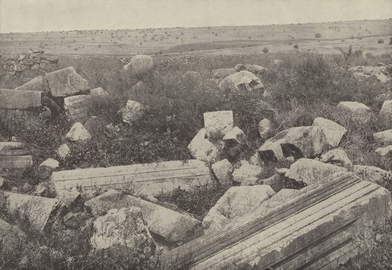 Ruins of the synagogue at Capernaum, where Christ healed the man with the withered hand by English Photographer