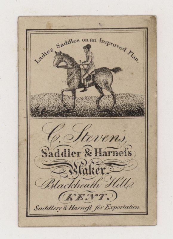 Saddler and Harness Maker, C Stevens, Trade Card by English Photographer