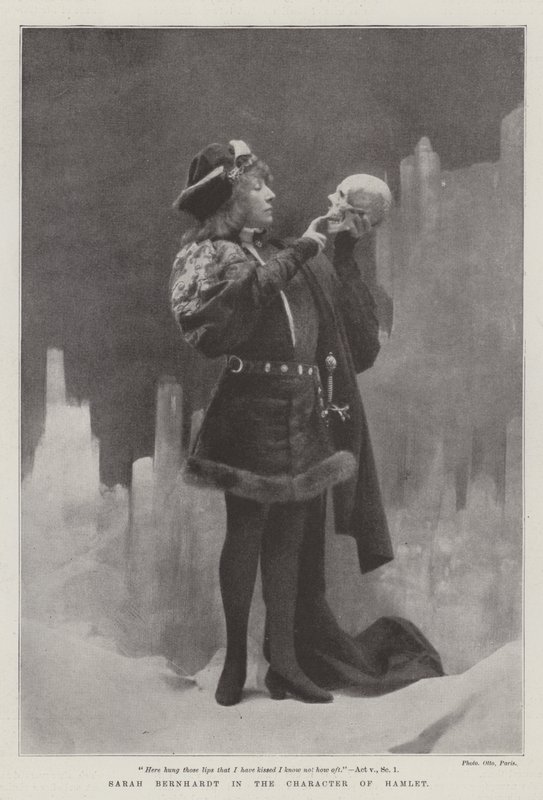 Sarah Bernhardt in the Character of Hamlet by English Photographer