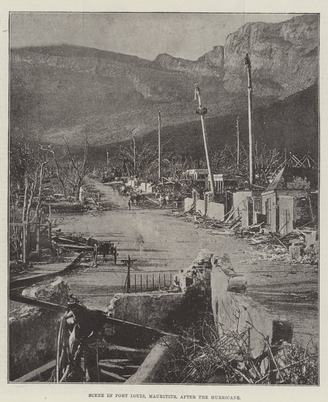 Scene in Port Louis, Mauritius, After the Hurricane by English Photographer