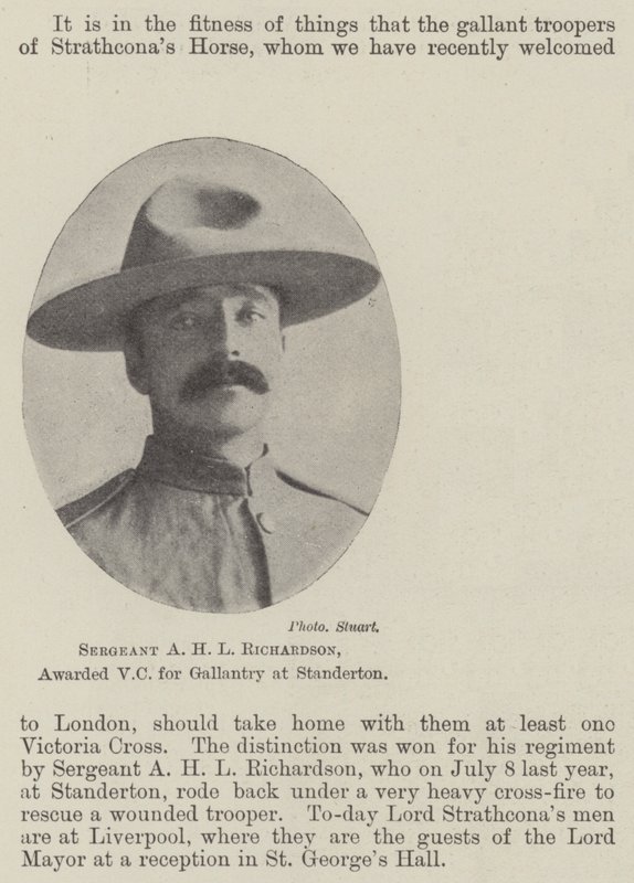 Sergeant A H L Richardson, awarded VC for Gallantry at Standerton by English Photographer