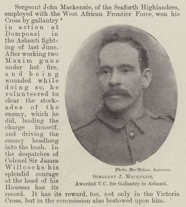 Sergeant J Mackenzie, awarded VC for Gallantry in Ashanti by English Photographer