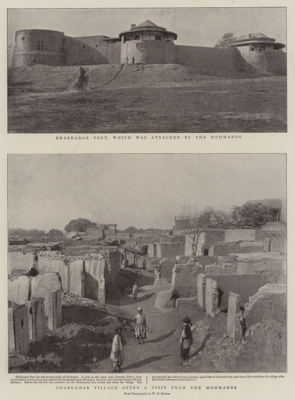 Shabkadar Village after a Visit from the Mohmands by English Photographer