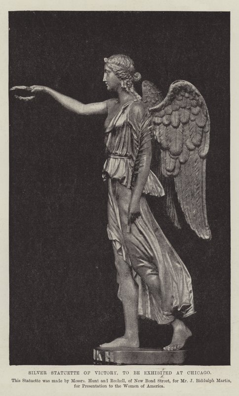 Silver Statuette of Victory, to be exhibited at Chicago by English Photographer