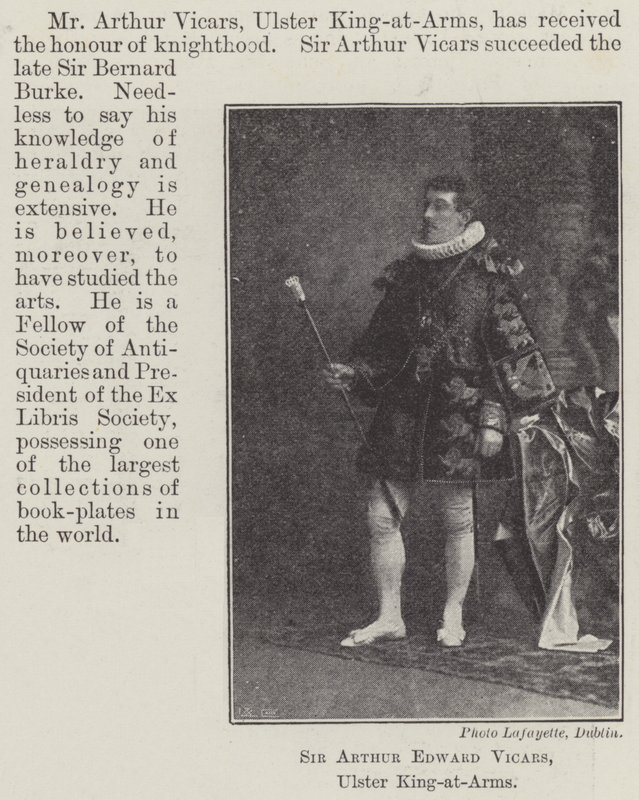 Sir Arthur Edward Vicars, Ulster King-at-Arms by English Photographer