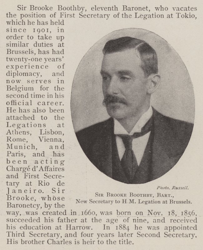 Sir Brooke Boothby, Baronet, New Secretary to HM Legation at Brussels by English Photographer