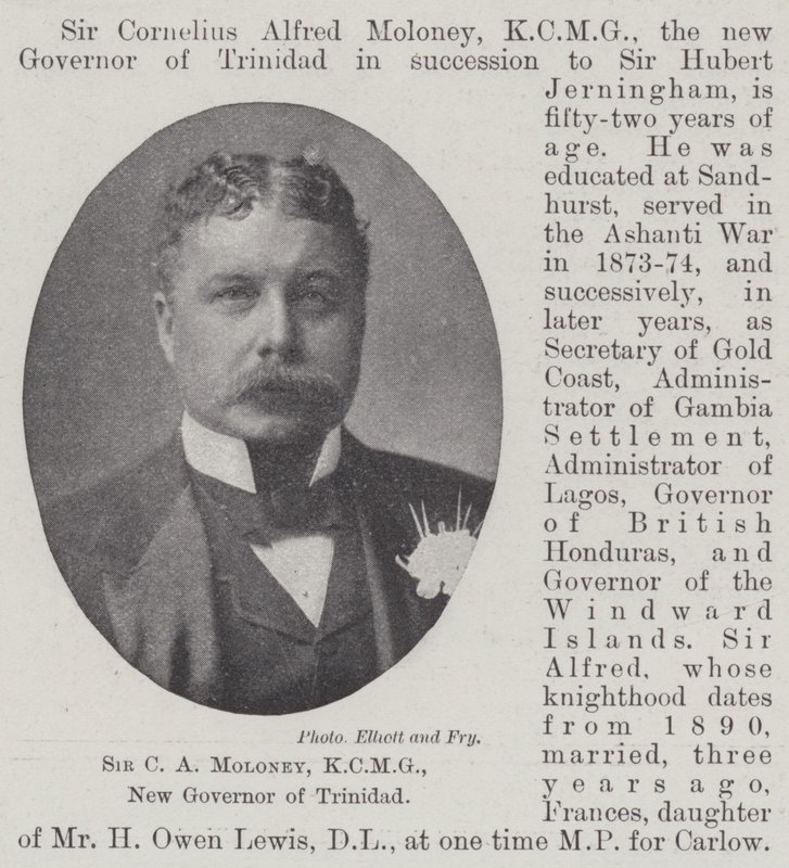 Sir C A Moloney, KCMG, New Governor of Trinidad by English Photographer