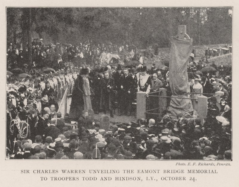 Sir Charles Warren unveiling the Eamont Bridge Memorial to Troopers Tood and Hindson, Imperial Yeomanry, 24 October by English Photographer