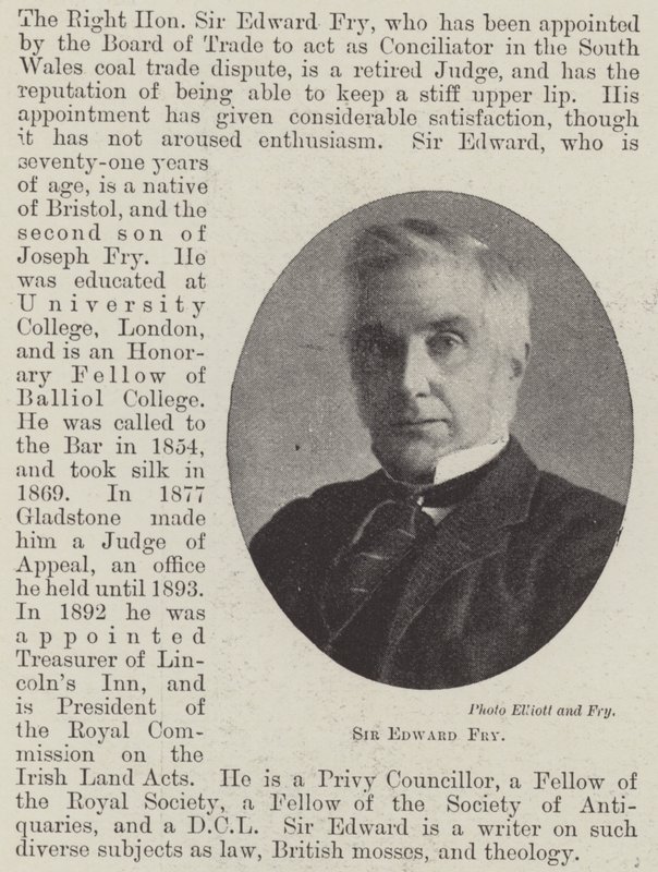 Sir Edward Fry by English Photographer