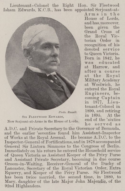 Sir Fleetwood Edwards, New Serjeant-at-Arms in the House of Lords by English Photographer