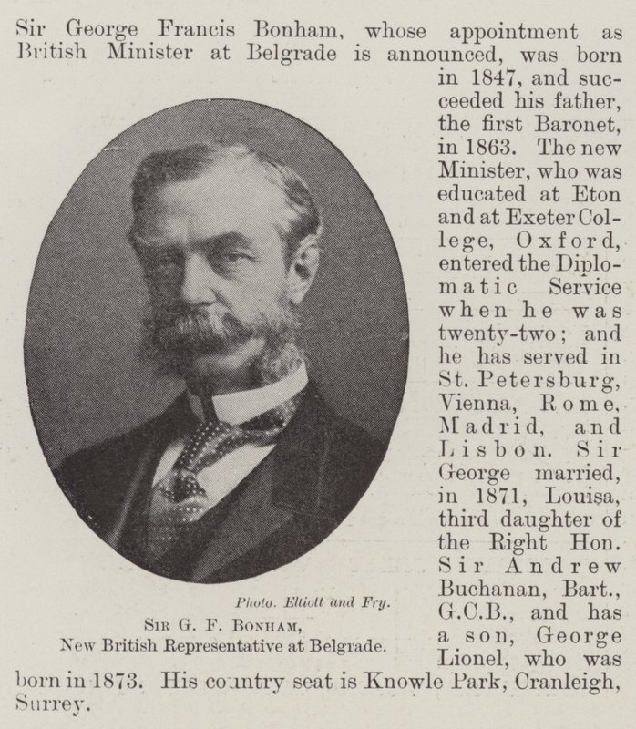 Sir G F Bonham, New British Representative at Belgrade by English Photographer