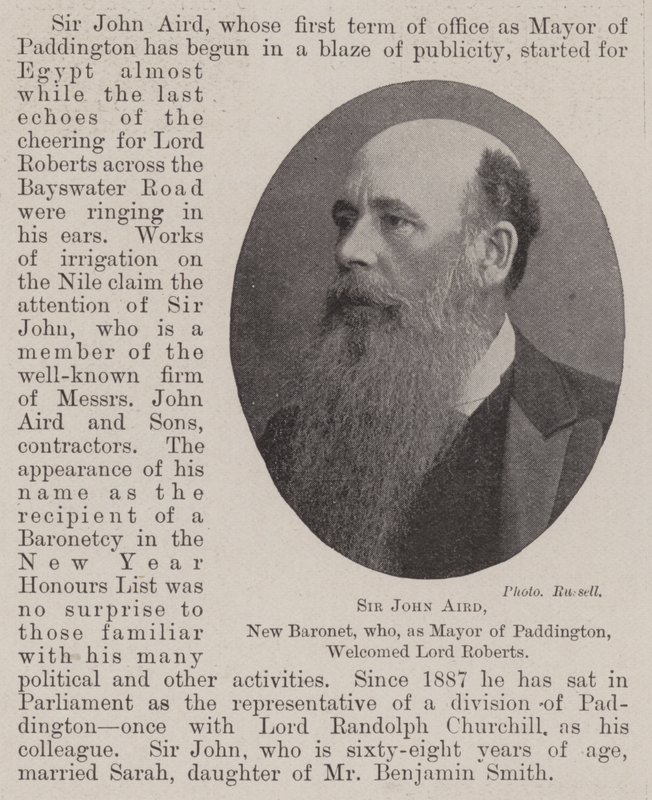 Sir John Aird, New Baronet, who, as Mayor of Paddington, welcomed Lord Roberts by English Photographer