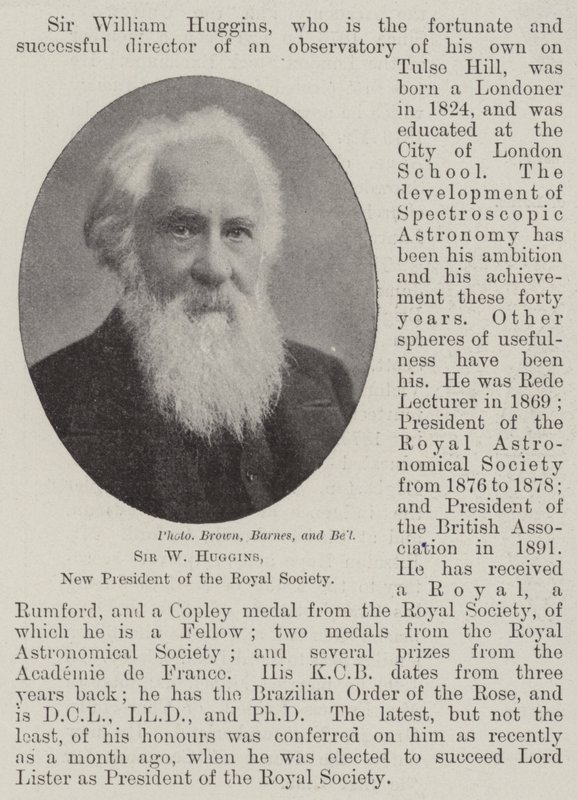 Sir W Huggins, New President of the Royal Society by English Photographer