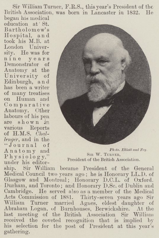 Sir W Turner, President of the British Association by English Photographer