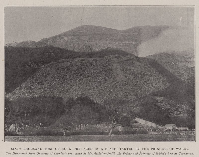 Sixty Thousand Tons of Rock displaced by a Blast started by the Princess of Wales by English Photographer