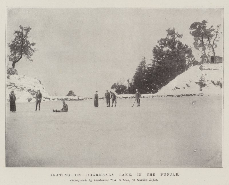 Skating on Dharmsala Lake, in the Punjab by English Photographer