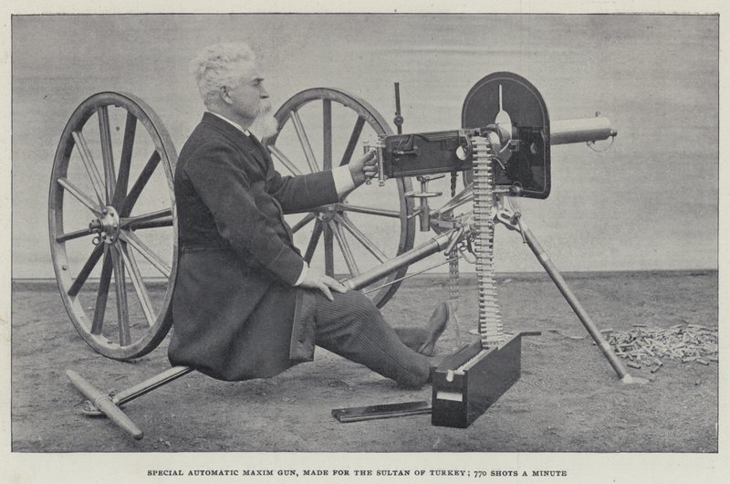 Special Automatic Maxim Gun, made for the Sultan of Turkey, 770 Shots a Minute by English Photographer
