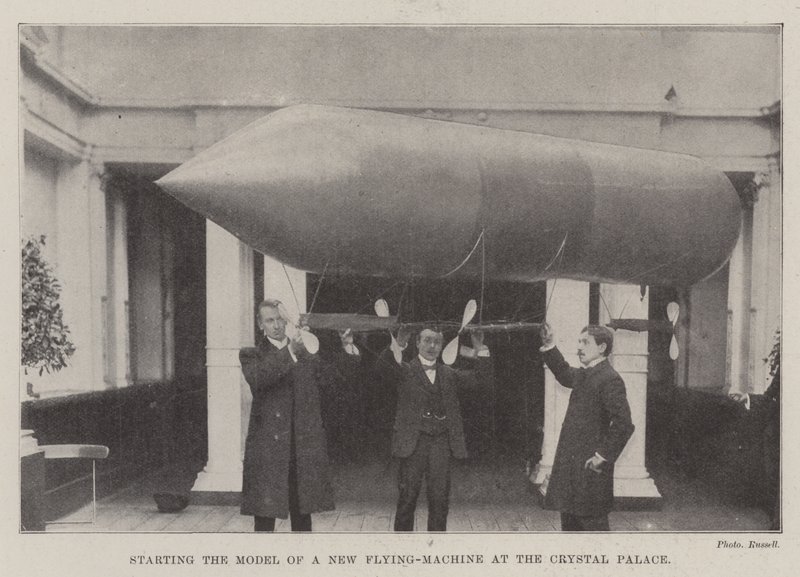 Starting the Model of a New Flying-Machine at the Crystal Palace by English Photographer