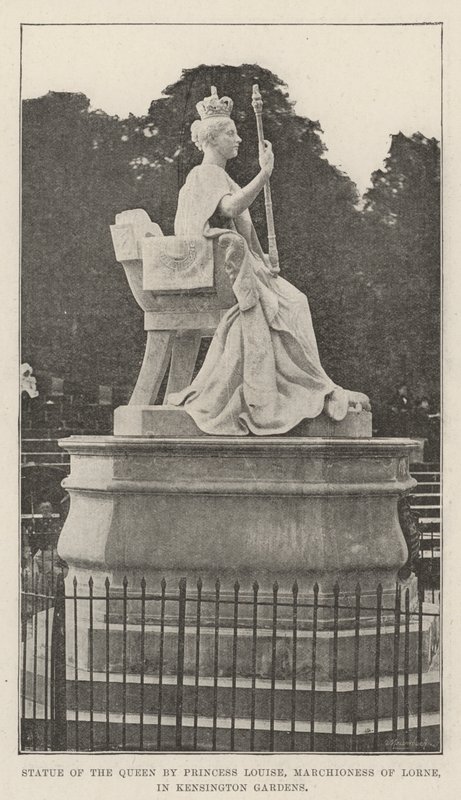 Statue of the Queen by Princess Louise, Marchioness of Lorne, in Kensington Gardens by English Photographer