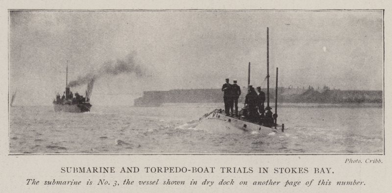 Submarine and Torpedo-Boat Trials in Stokes Bay by English Photographer