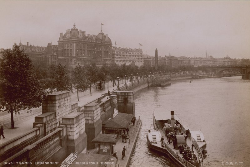 Thames Embankment from Hungerford Bridge by English Photographer