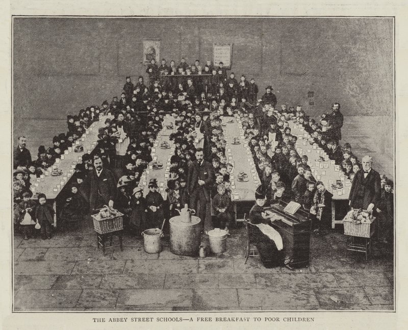 The Abbey Street Schools, a Free Breakfast to Poor Children by English Photographer
