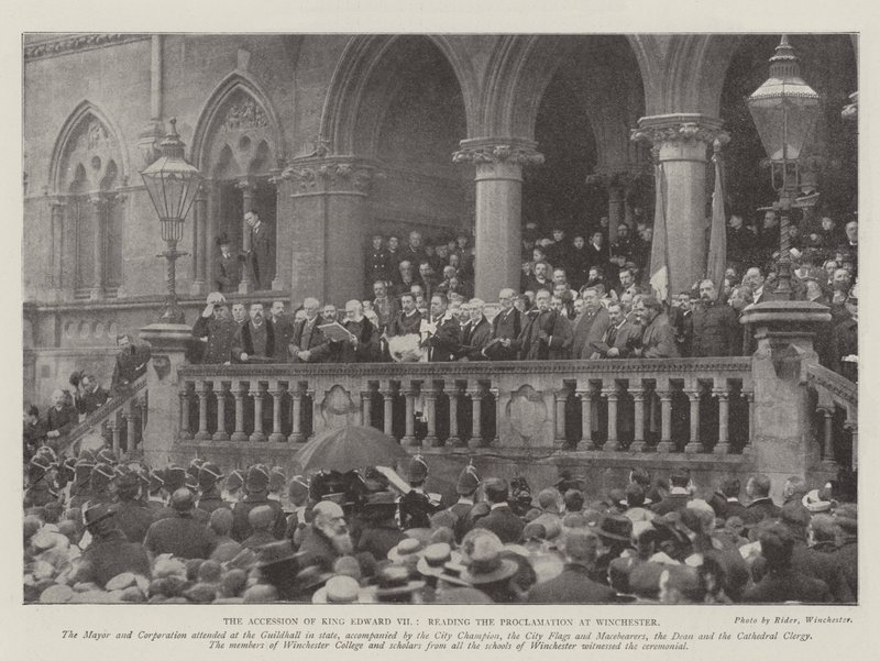 The Accession of King Edward VII, Reading the Proclamation at Winchester by English Photographer