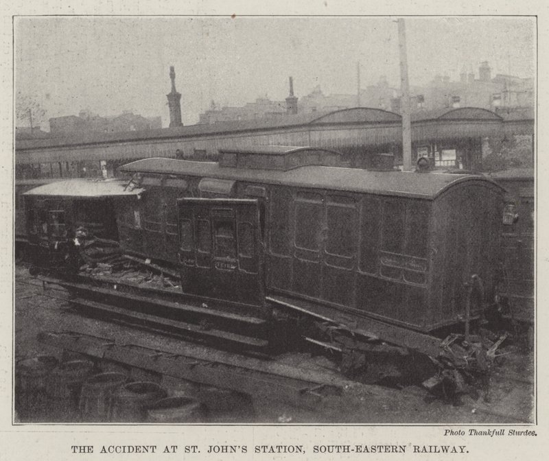 The Accident at St Johns Station, South-Eastern Railway by English Photographer