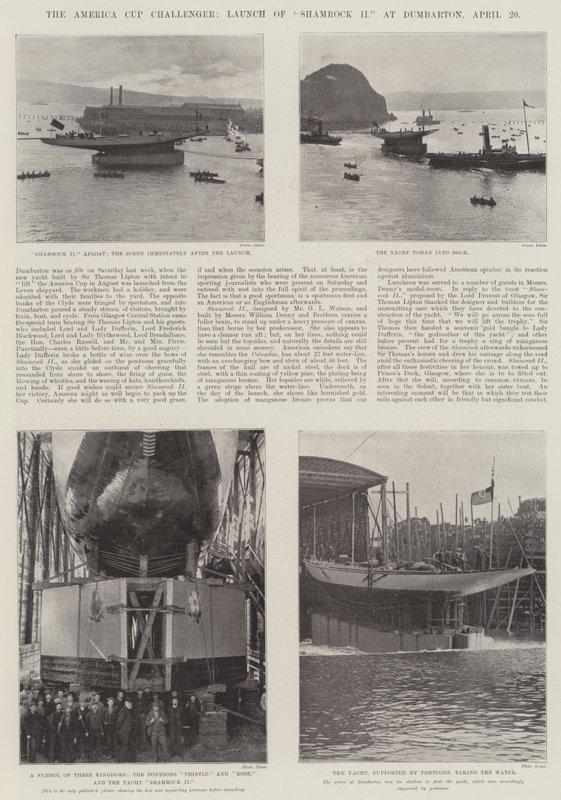 The America Cup Challenger, Launch of Shamrock II at Dumbarton, 20 April by English Photographer