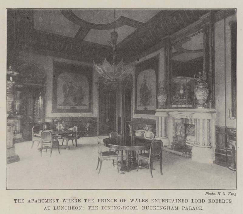 The Apartment where the Prince of Wales entertained Lord Roberts at Luncheon, the Dining-Room, Buckingham Palace by English Photographer