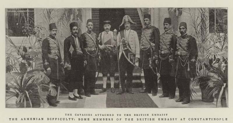 The Armenian Difficulty, some Members of the British Embassy at Constantinople by English Photographer
