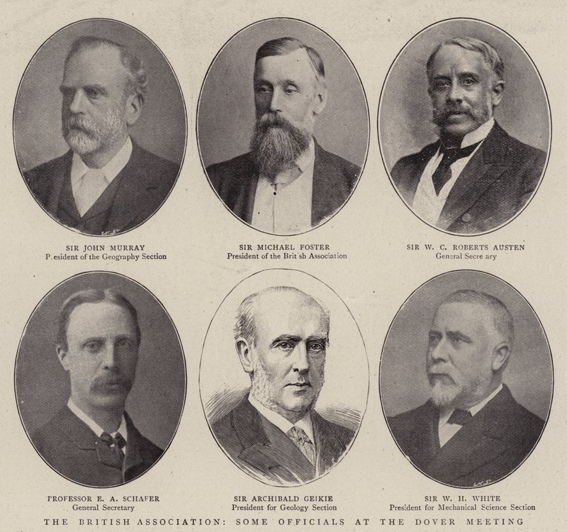 The British Association, some Officials at the Dover Meeting by English Photographer