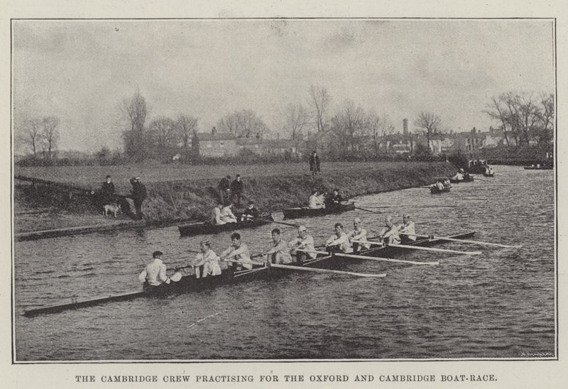 The Cambridge Crew Practising for the Oxford and Cambridge Boat Race by English Photographer