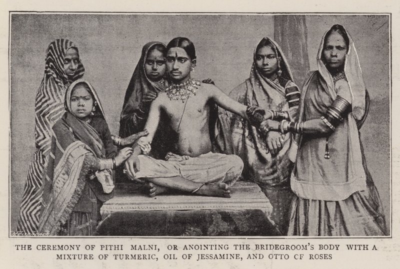 The Ceremony of Pithi Malni, or Anointing the Bridegroom