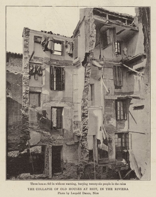 The Collapse of Old Houses at Biot, in the Riviera by English Photographer
