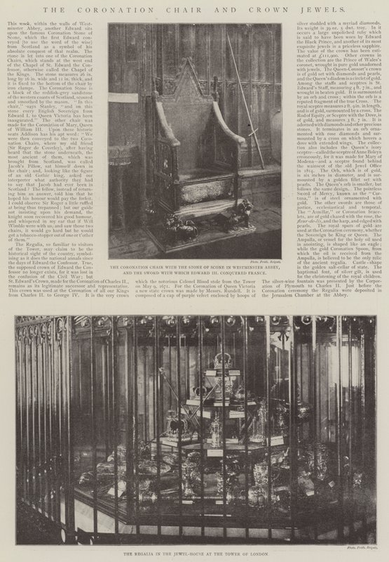 The Coronation Chair and Crown Jewels by English Photographer