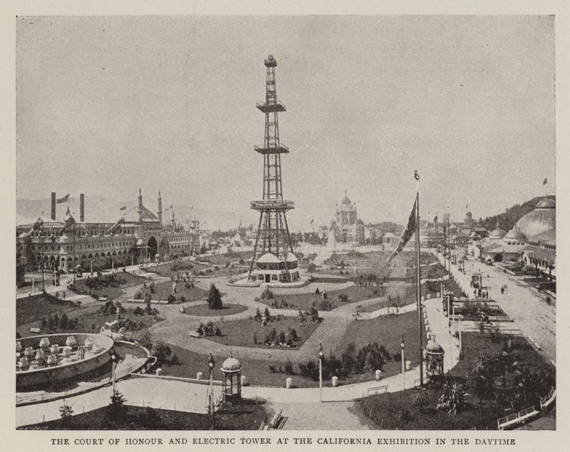 The Court of the Honour and Electric Tower at the California Exhibition in the Daytime by English Photographer