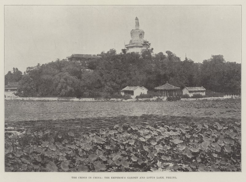 The Crisis in China, the Emperors Garden and Lotus Lake, Peking by English Photographer