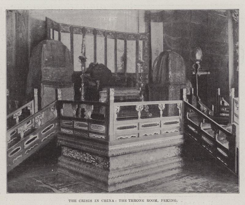 The Crisis in China, the Throne Room, Peking by English Photographer