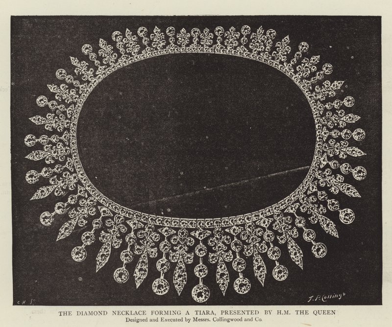 The Diamond Necklace forming a Tiara, presented by the Queen by English Photographer