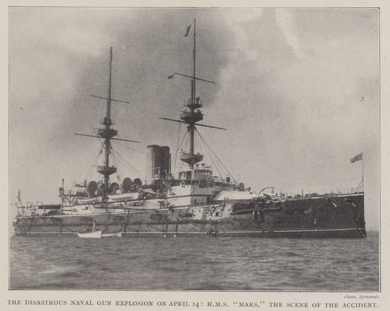 The Disastrous Naval Gun Explosion on 14 April, HMS Mars, the Scene of the Accident by English Photographer