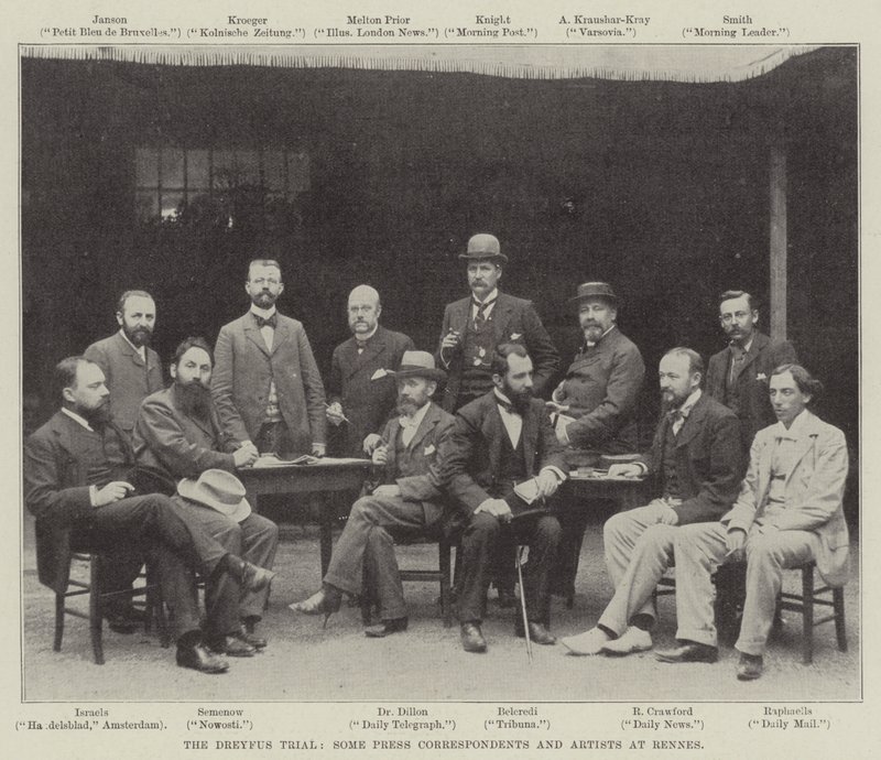 The Dreyfus Trial, Some Press Correspondents and Artists at Rennes by English Photographer