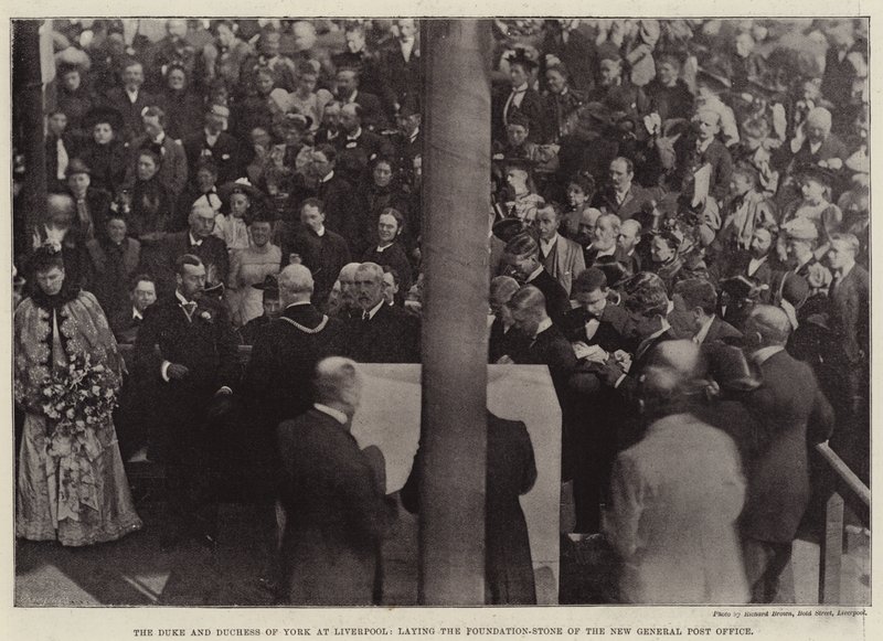 The Duke and Duchess of York at Liverpool, Laying the Foundation-Stone of the New General Post Office by English Photographer