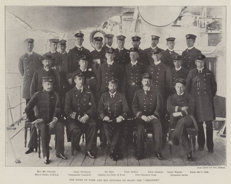 The Duke of York and His Officers on Board the Crescent by English Photographer