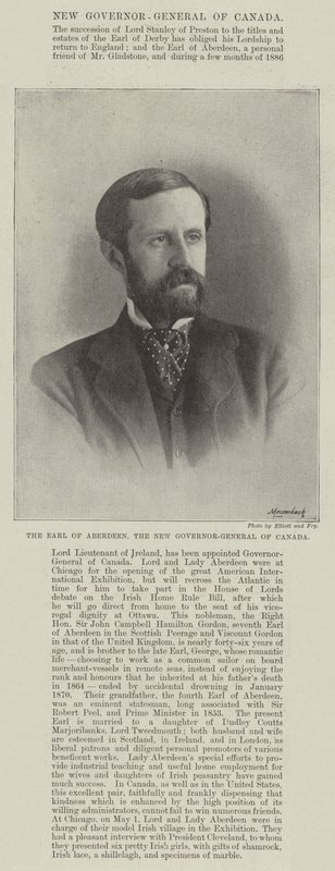 The Earl of Aberdeen, the New Governor-General of Canada by English Photographer