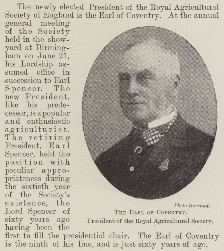 The Earl of Coventry, President of the Royal Agricultural Society by English Photographer