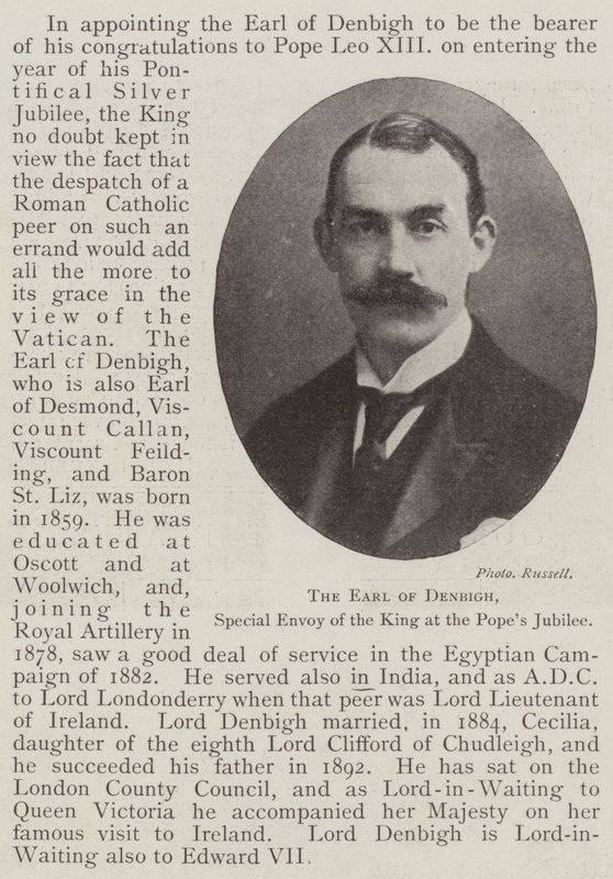 The Earl of Denbigh, Special Envoy of the King at the Pope