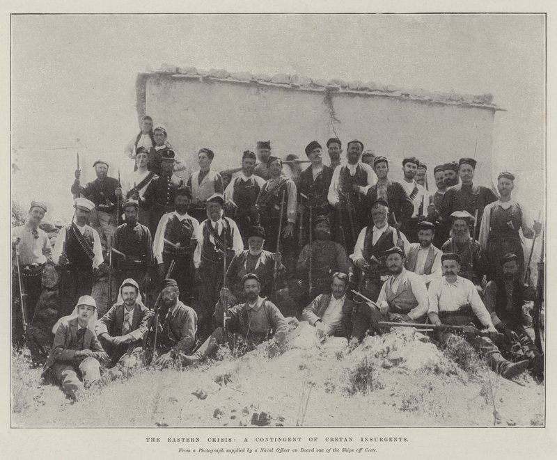 The Eastern Crisis, a Contingent of Cretan Insurgents by English Photographer