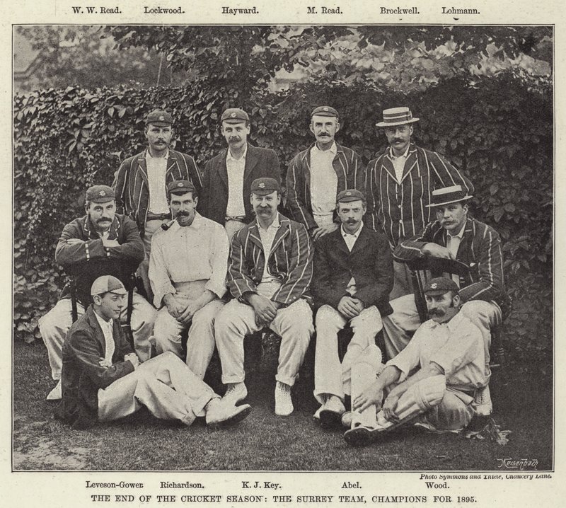 The End of the Cricket Season, the Surrey Team, Champions for 1895 by English Photographer